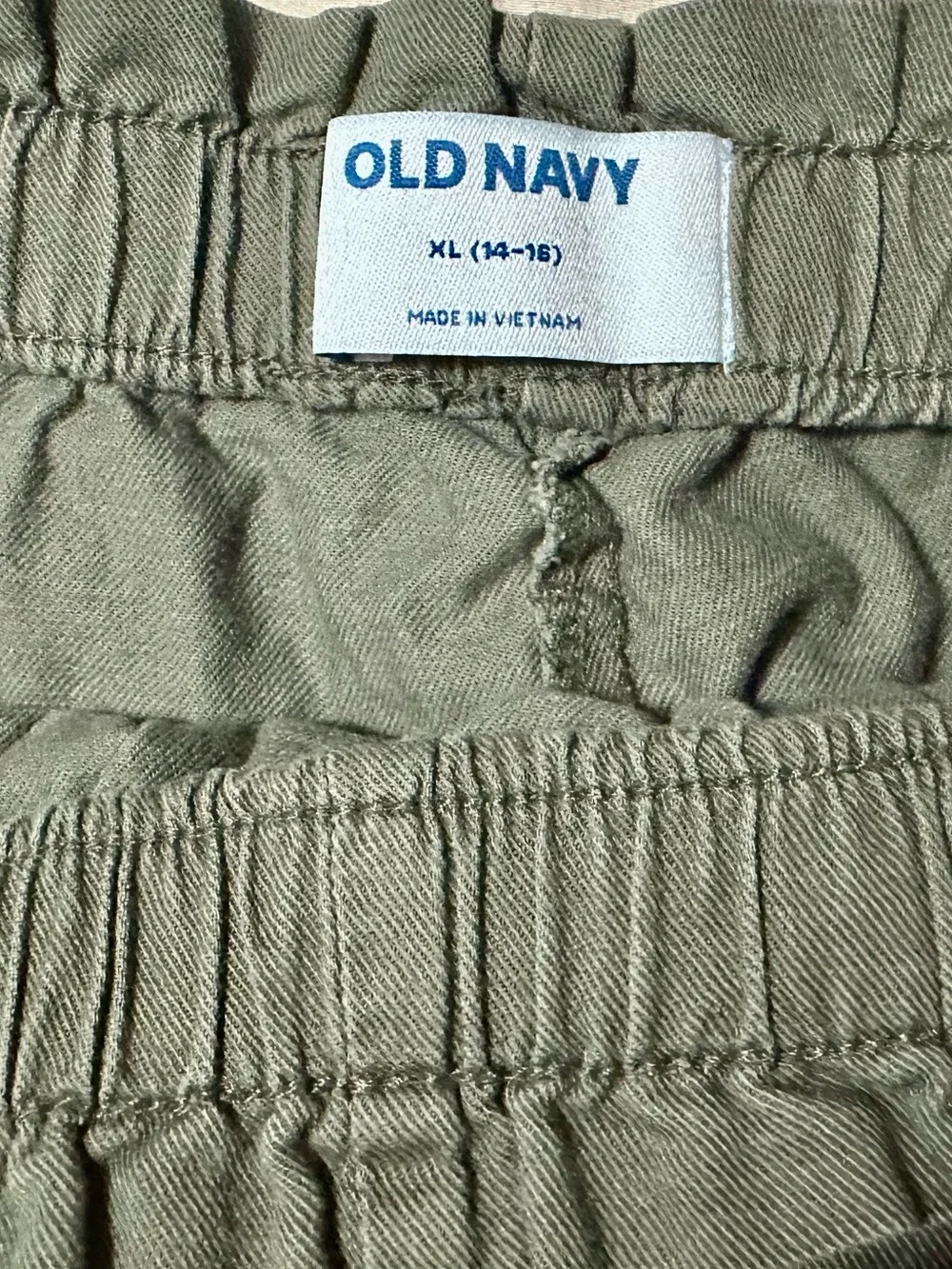 Girls’ Olive Green Elastic Waist Utility Pants